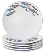 Blue School of Fish Dinner Plates - Set of 6 Blue School of Fish Dinner Plates - Set of 6