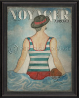 Vintage Bathing Suit And Diving Girl Art