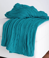 Turquoise Cable Knit Cotton Throw Turquoise Cable Knit Cotton Throw