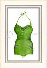 Classic Swimsuit in Green Framed Art Classic Swimsuit in Green Framed Art