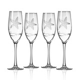 Starfish Design Flute Glassware - Set of 4 Starfish Design Flute Glassware - Set of 4