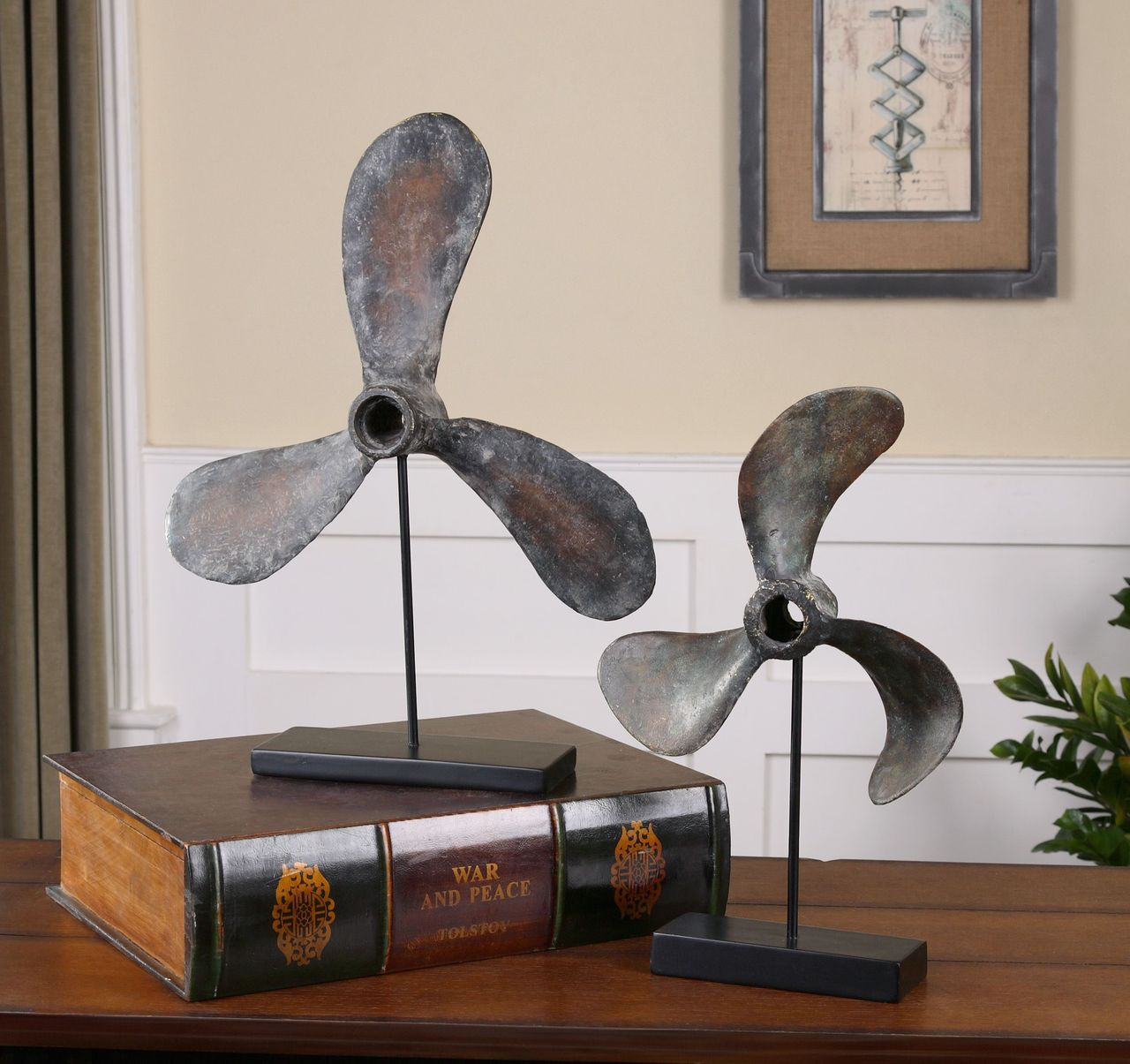 Rustic Boat Propeller Sculptures Set of Two Caron's Beach House
