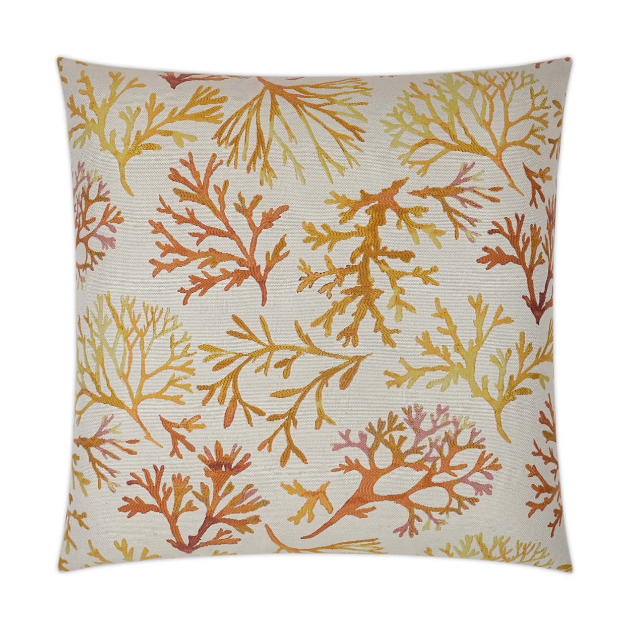 Banana Leaf Coral IndoorOutdoor Throw Pillow Caron's Beach House