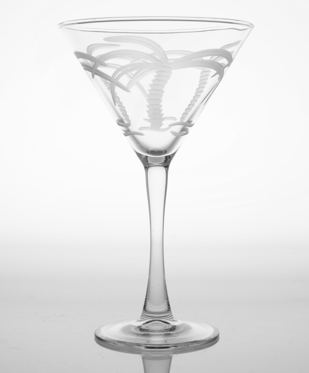 Palm Tree Etched Martini GlassesSet of 4 Caron's Beach House