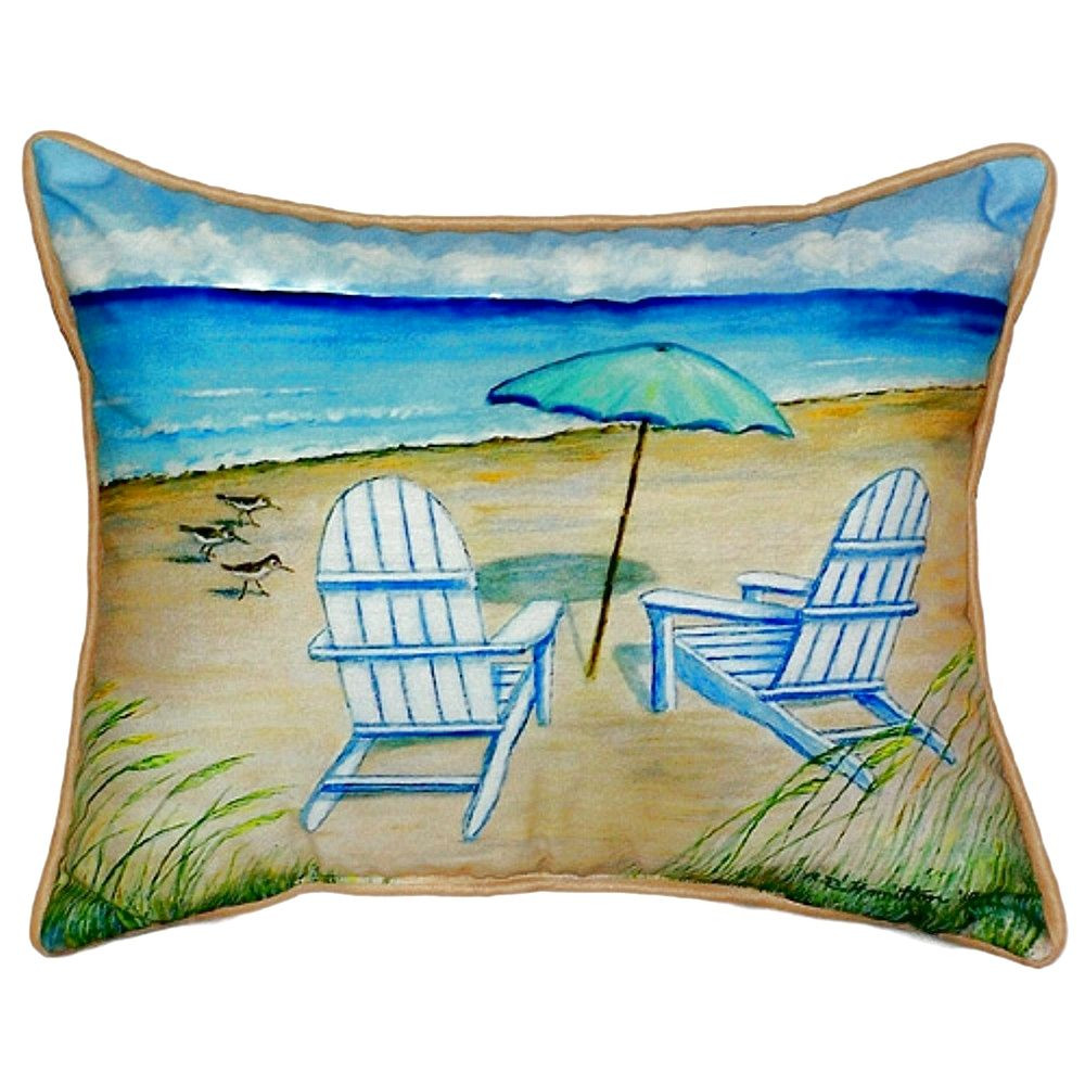 Beach Chairs and Umbrella Cottage Pillow