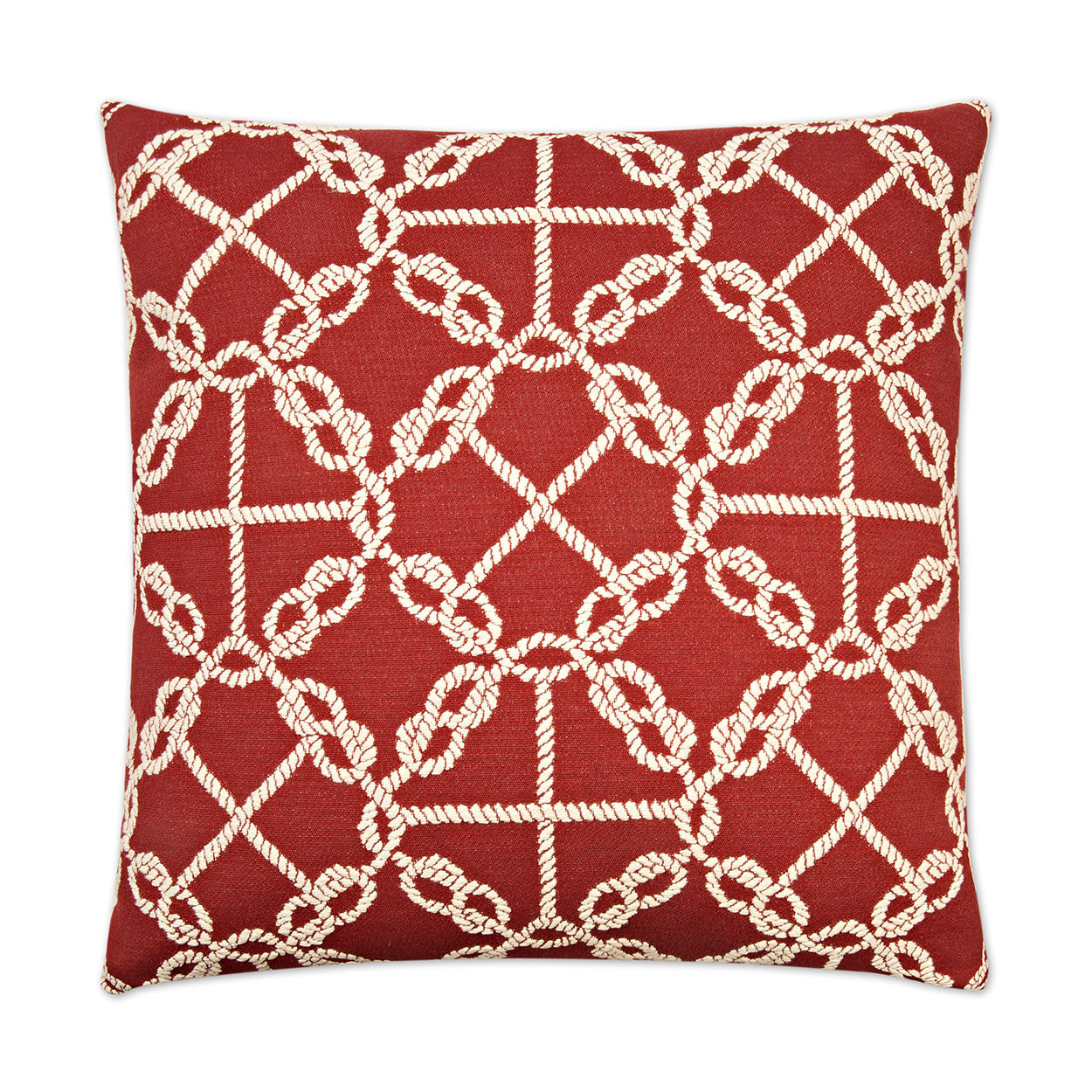 Circle Knots Luxury Pillow Red
