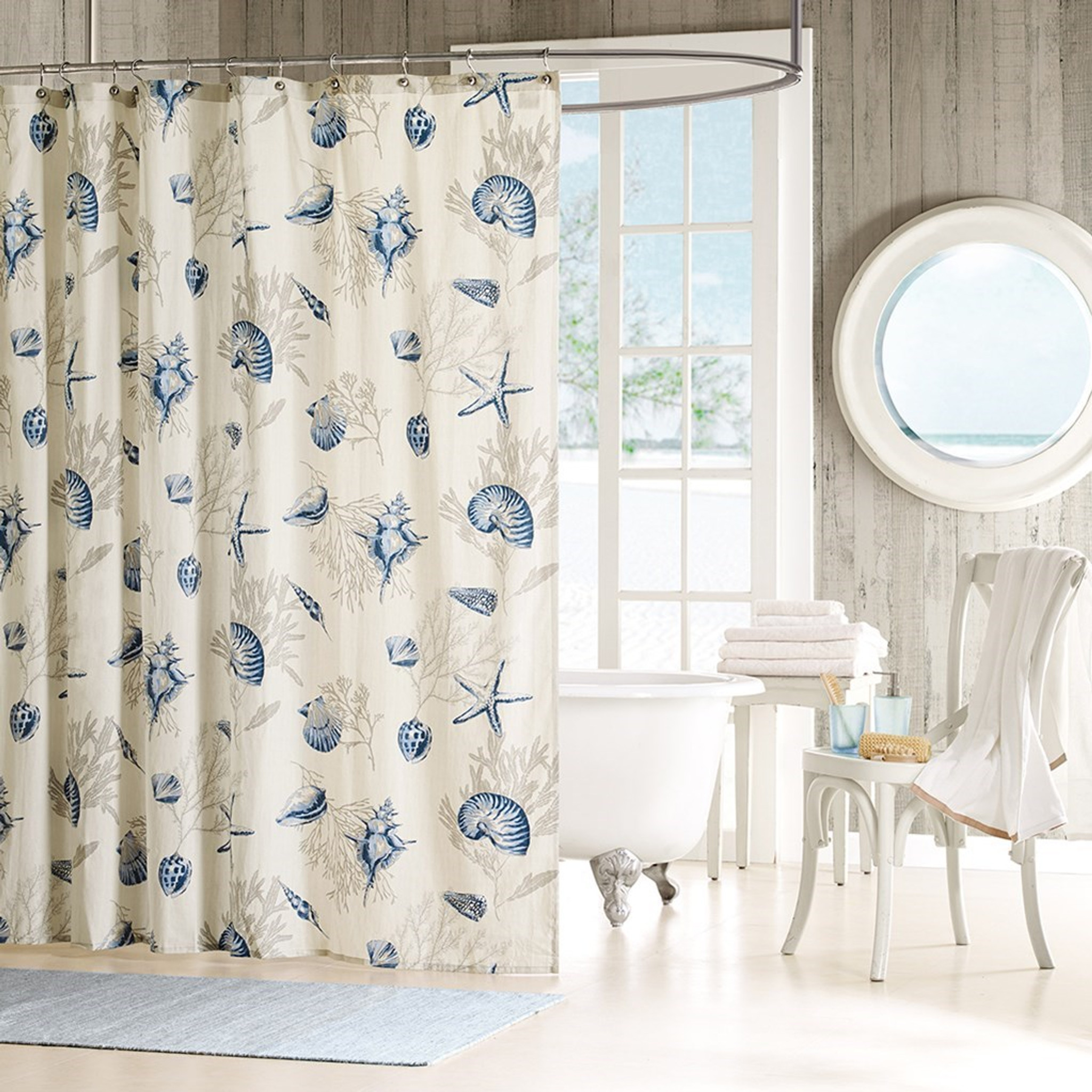 seashell shower curtain