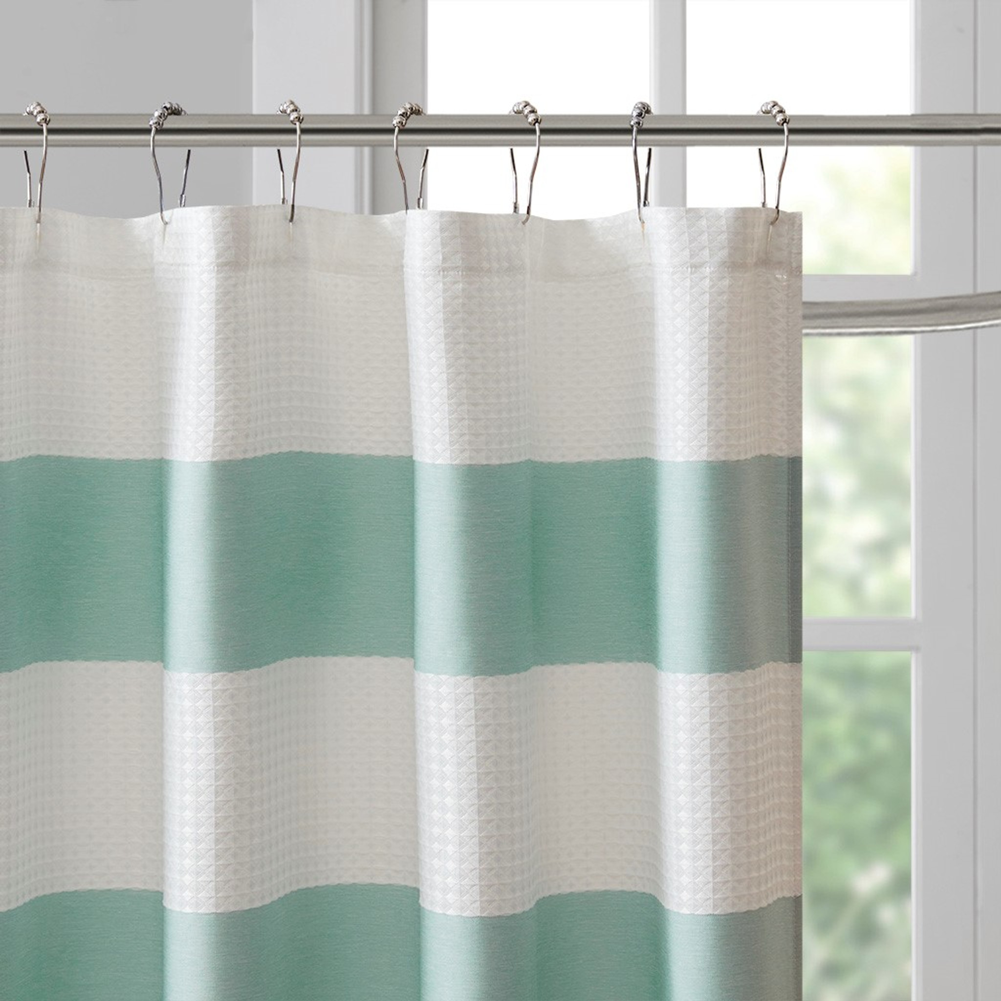 Spa Aqua Striped Shower Curtain   39da4deae8a436b05a31785c38cbd68587dc7ddc  22381.1538602224 