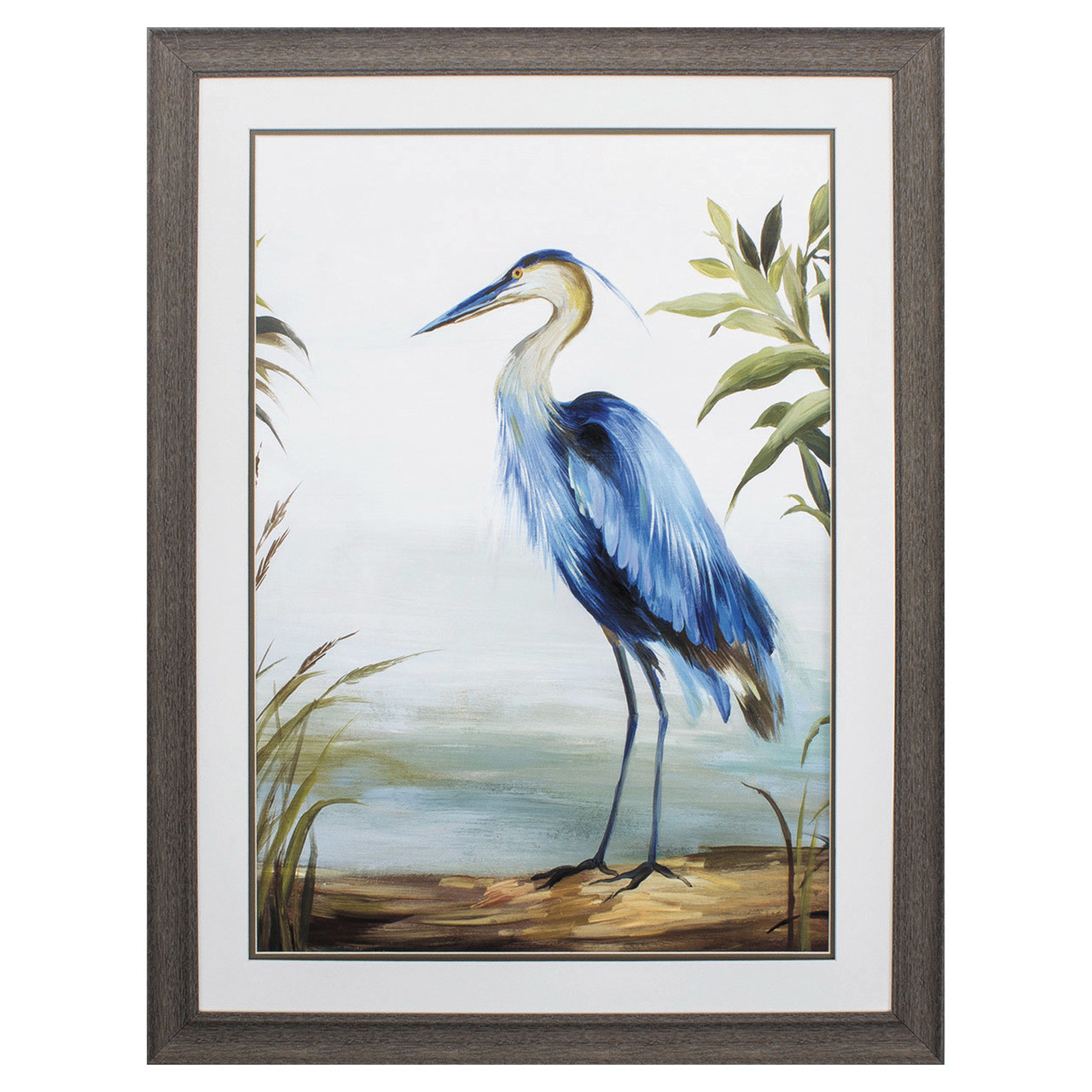 Shore Blue Heron Framed Art