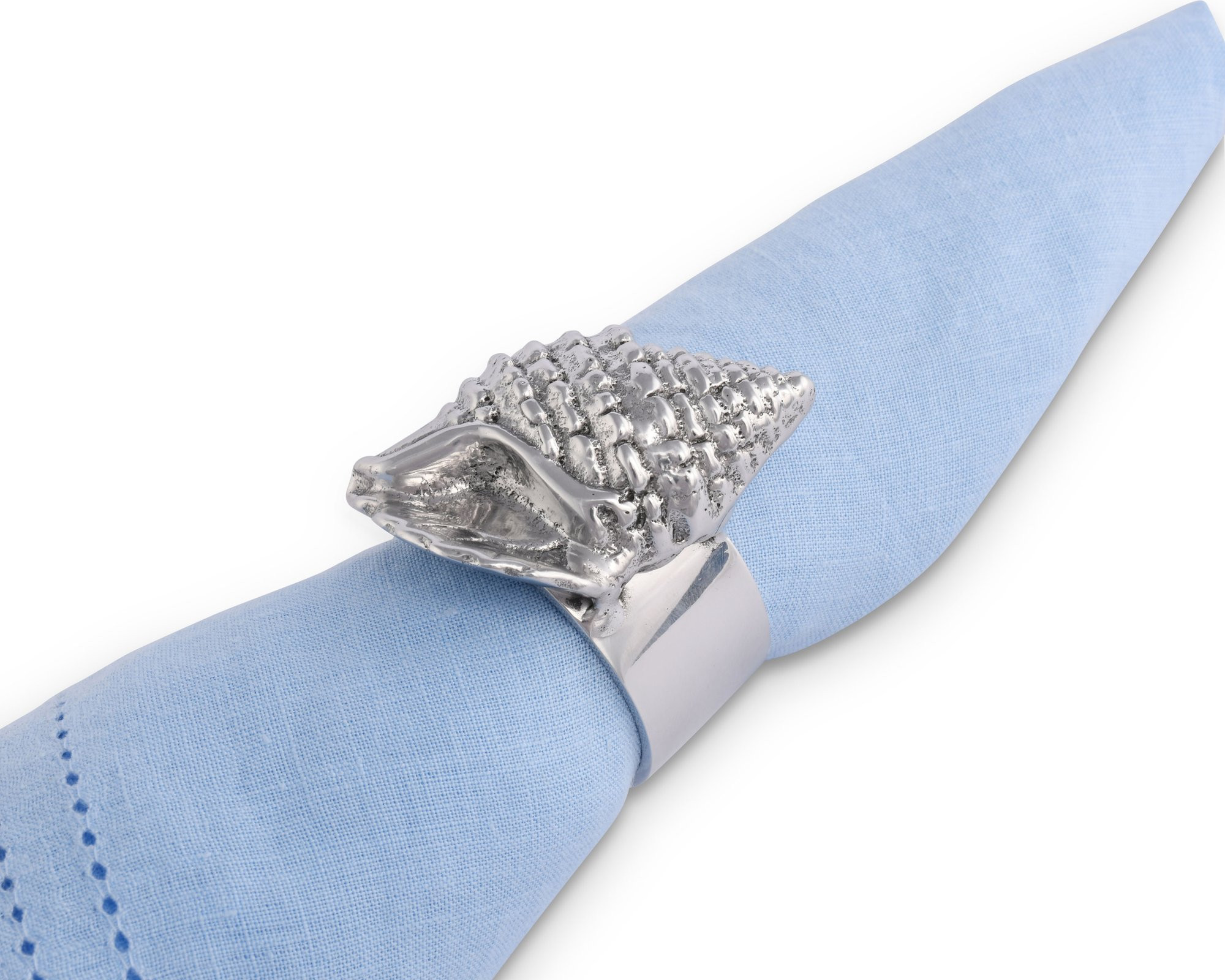 Polished Sea Shell Motif Napkin Rings Set Of 4 Caron S Beach House