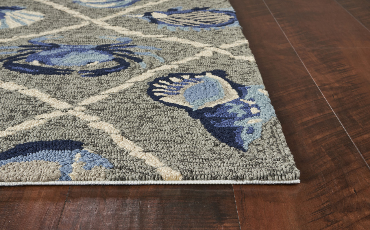 Harbor Seaside Grey Indoor-Outdoor Rug | Caron's Beach House