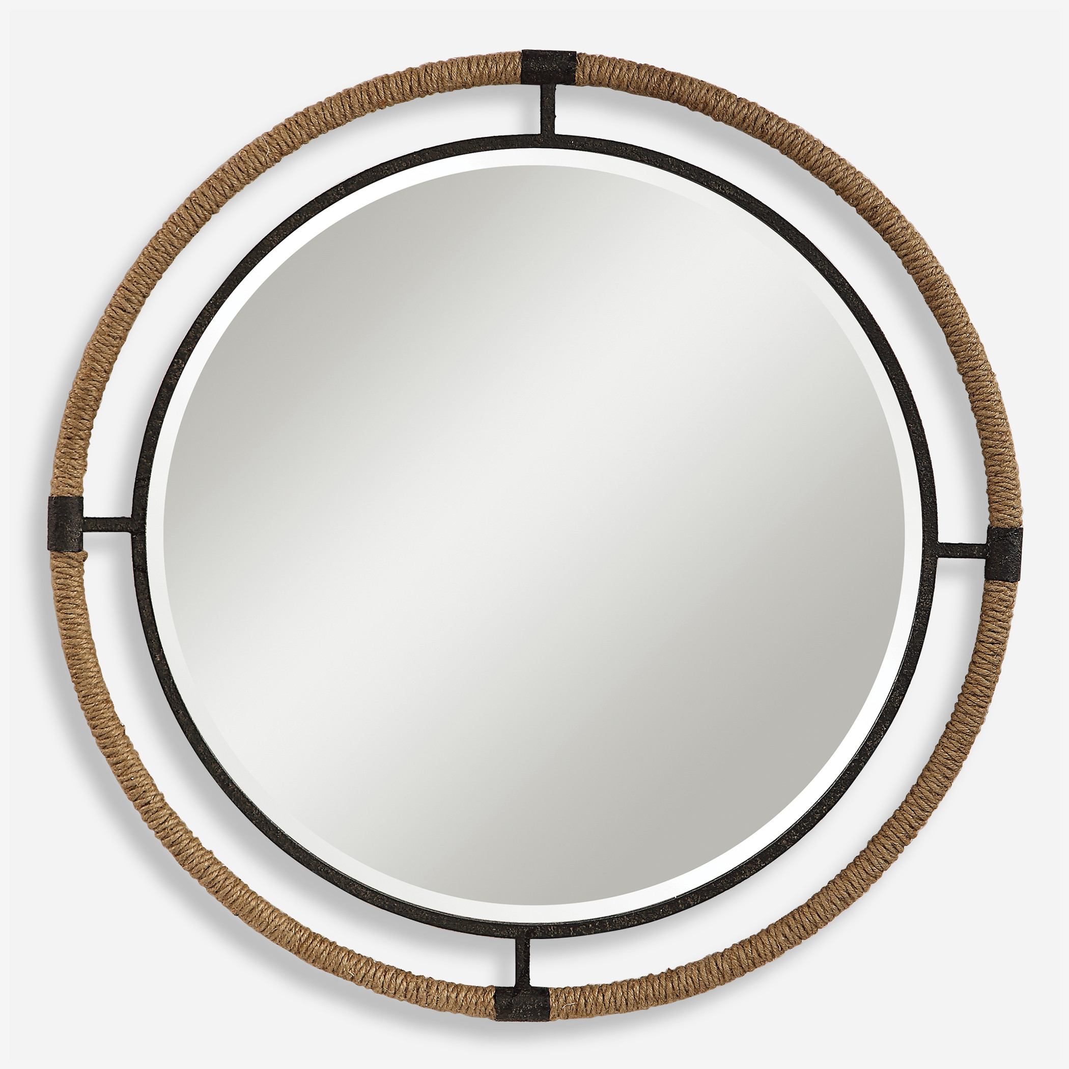 Large Tisbury Rope Porthole Mirror Caron's Beach House