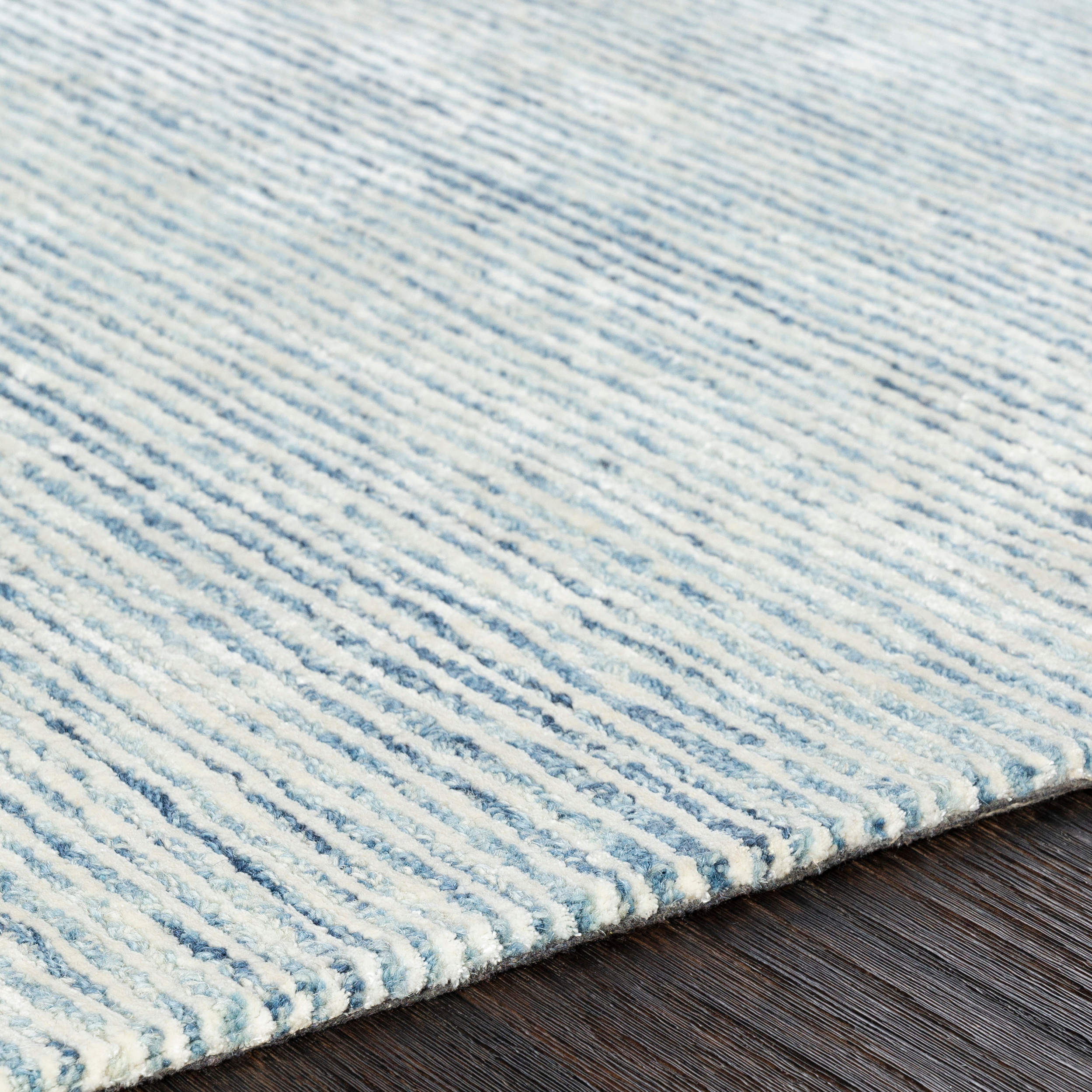 Pale Denim Strada Wool and Viscose Rug Caron's Beach House