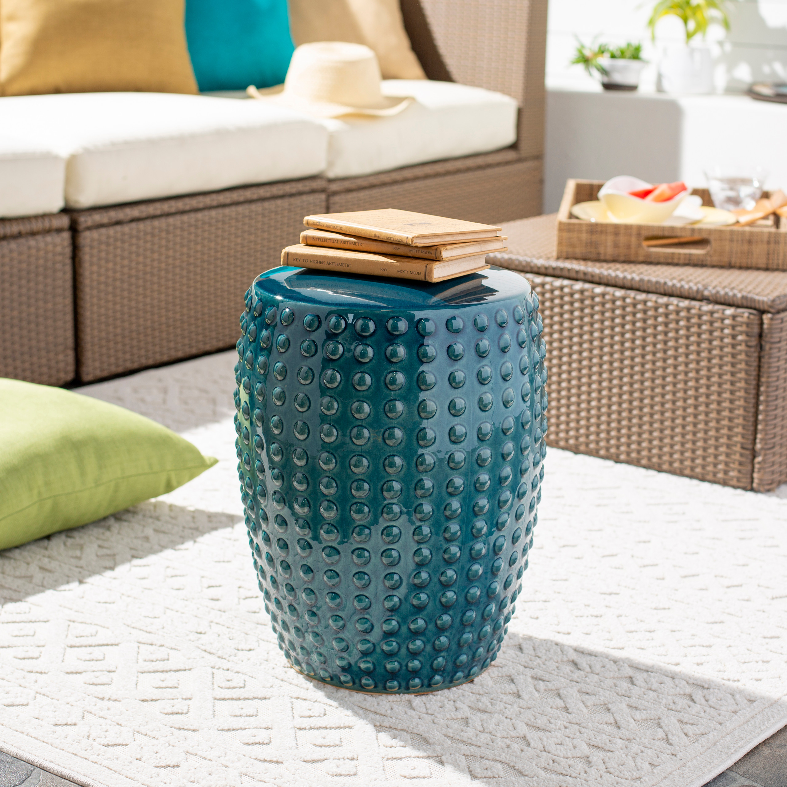 Ceramic Garden Stool, Blue and White Small Side Tabel, D11