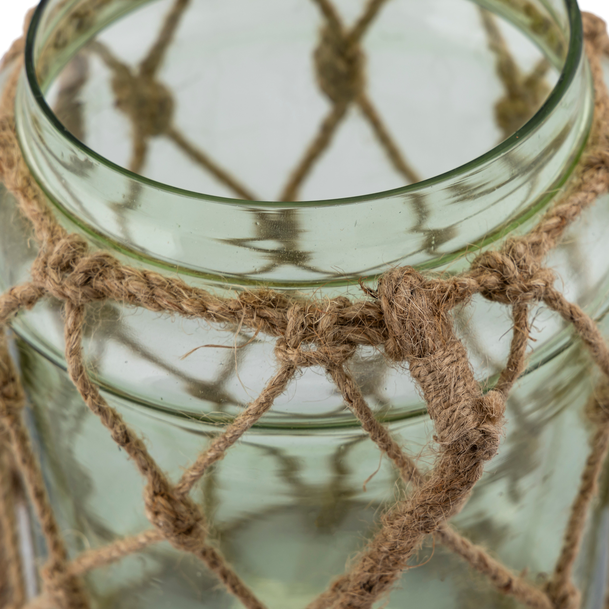 String Wrapped Vase Sea Garden Small Rope Wrapped Glass Vase | Caron's Beach House