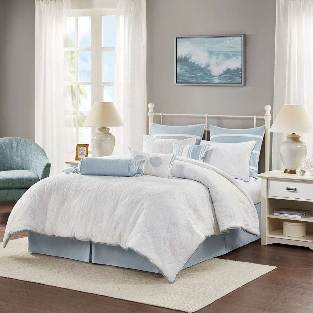 Rockaway Beach Light Blue King Comforter Set Caron's Beach House