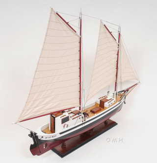 La Gaspesienne Painted Large Model Sailboat | Caron's Beach House