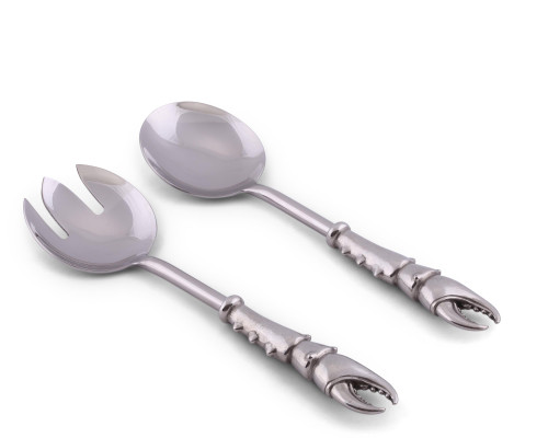 Pewter Crab Claw Salad Serving Set