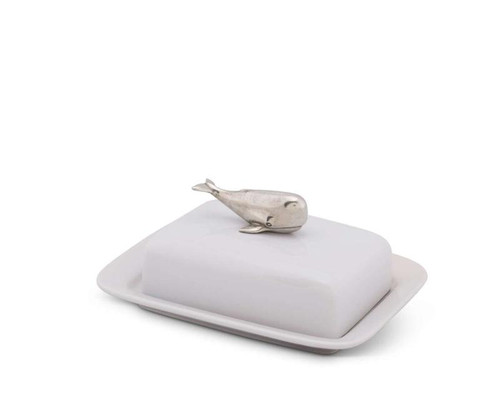 Whale Stoneware Butter Dish