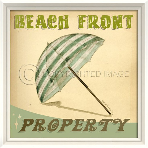 Beach Front Property Retro Poster Art