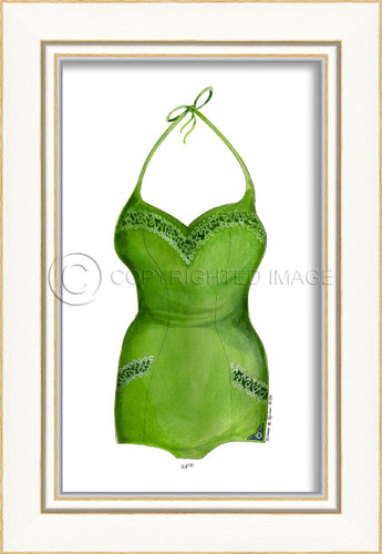 Classic Swimsuit in Green Framed Art