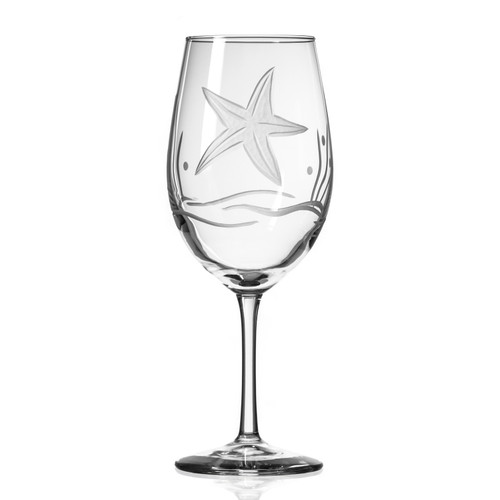 Starfish Etched Wine Goblets single image