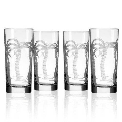 Palm Tree Engraved Cooler Glasses-Set of 4