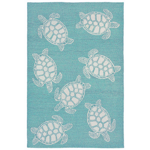 Sea Turtle Aqua Area Rug