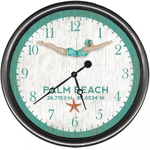Dive Girl Coastal Clock