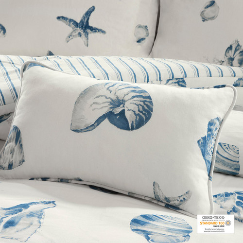 Seashell Blues Decorative Pillows - Set of 2 on Beach House Bedding
