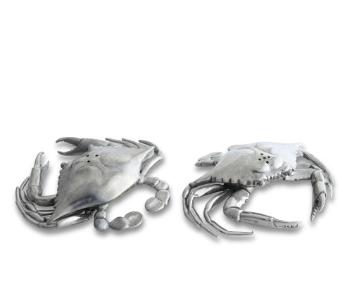 Polished Pewter Blue Crabs Salt and Pepper Set
