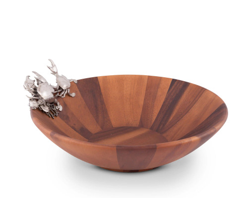 Polished Crab and Acacia Wood Serving Bowl.2