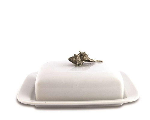 Conch Shell Stoneware Butter Dish