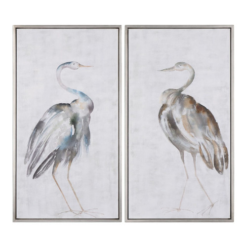 Summer Shore Birds Framed Art - Set of 2
