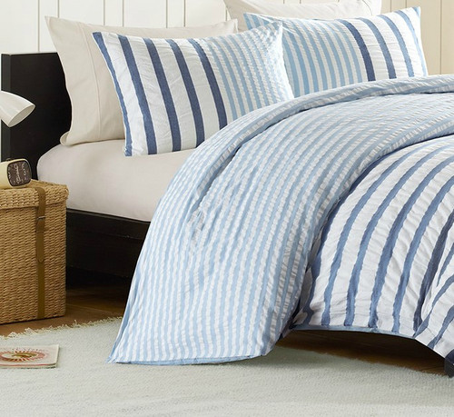 Sutton Blue Striped Duvet Bedding