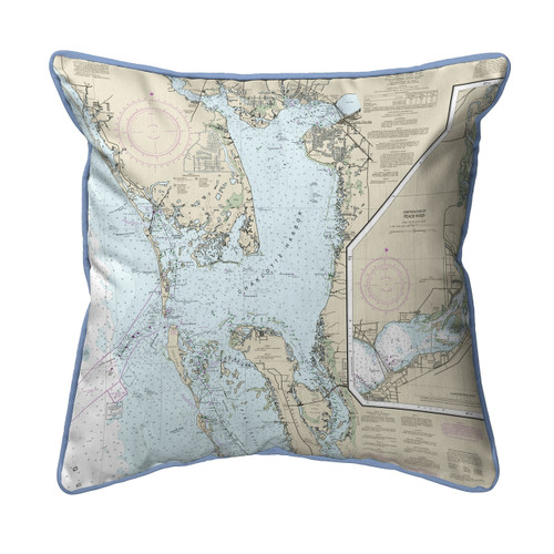 Charlotte Harbor Florida Nautical Chart 22 x 22 Pillow