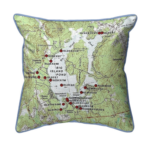 Big Island Pond, New Hampshire 22 x 22 Nautical Map Pillow