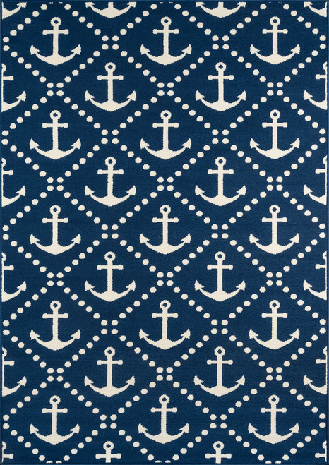 Anchors Away Navy Baja Area Rug