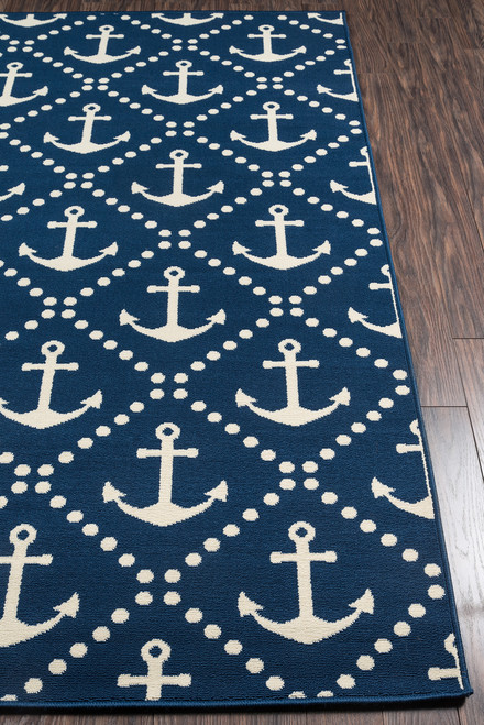 Anchors Away Navy Baja Area Rug