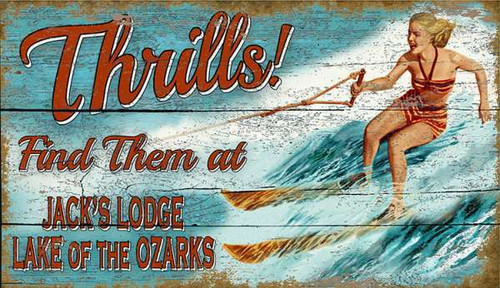 Thrills at the Lake Custom Art Sign