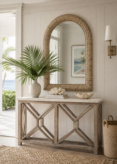Catali Ivory Stone Console Table