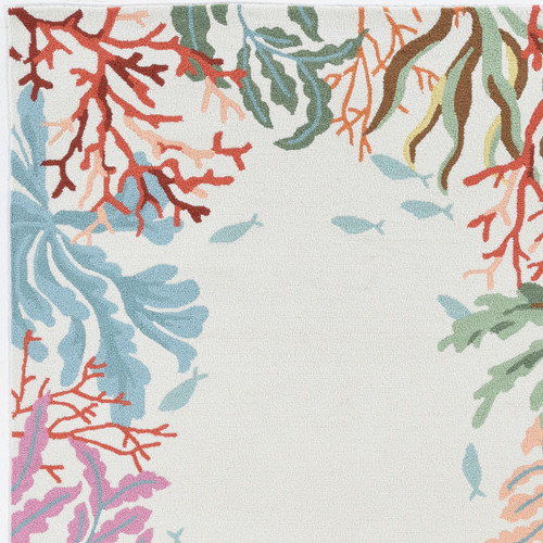 Light Blue Lagoon Hand-Hooked Area Rug