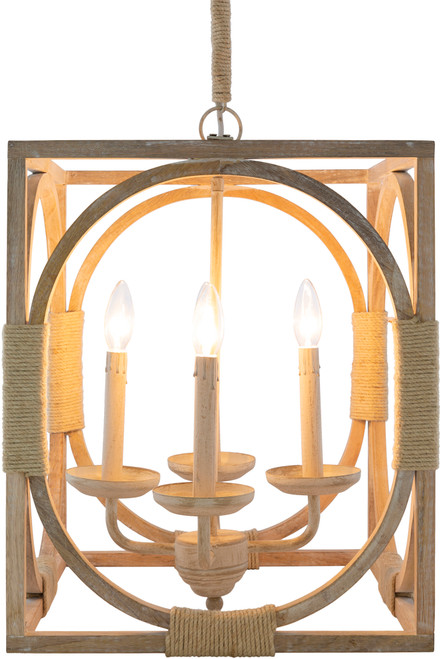 Shoreside Ivory Pendant Chandelier lights on