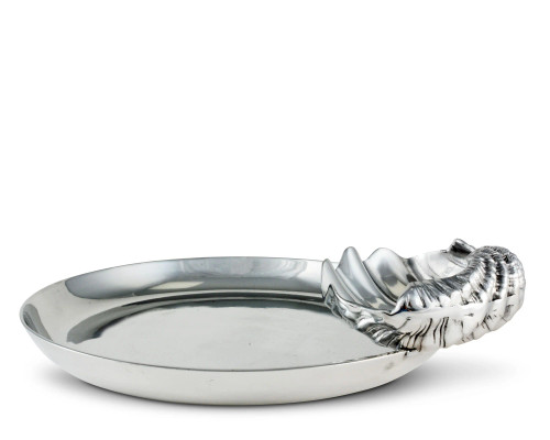 Polished Clam Shaped Chip and Dip Server side view