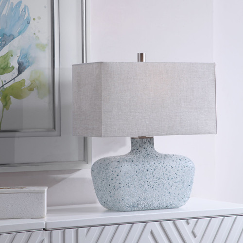 Ocean Textured Glass Table Lamp room view