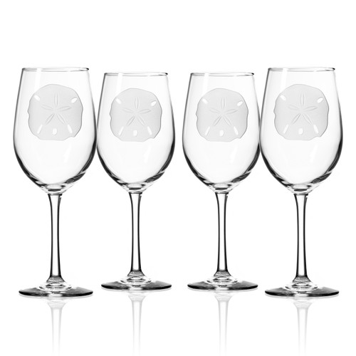 Sand Dollar 12 oz. Wine Glasses - Set of 4