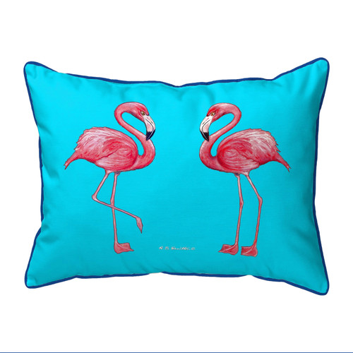 Bright Pink and Turquoise Twin Flamingos Pillow