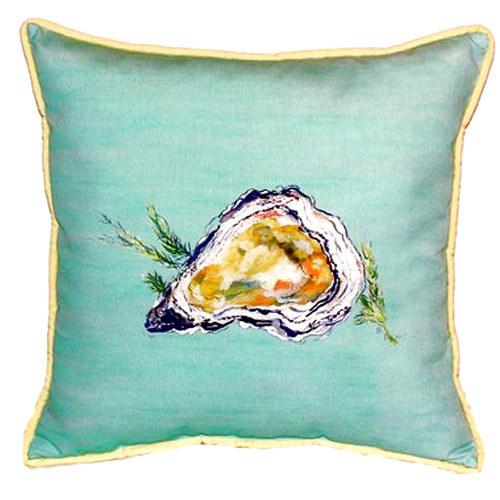 Teal Oyster Shell Indoor-Outdoor Pillow