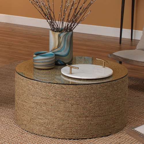 Harbor Round Natural Seagrass Coffee Table room idea 1