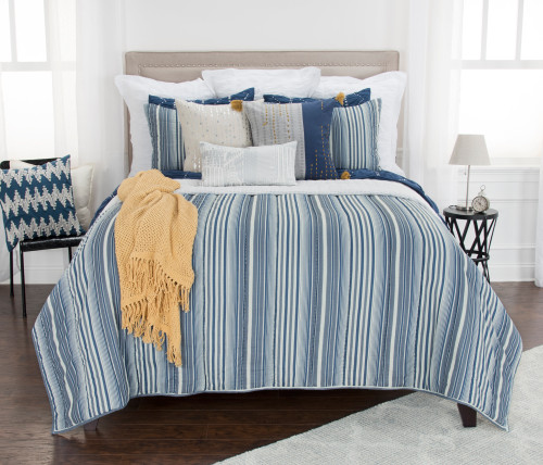 Ebb Tide Striped 3-Piece Quilted Set